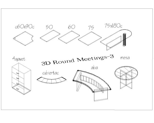 Free AutoCAD for 3D Models of Office Round Tables-2