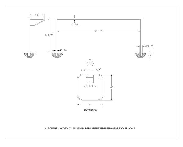 Free AutoCAD Drawings for 4-Inches Square Shootout ,Aluminum Permanent & Semi-Permanent Soccer Goals-3