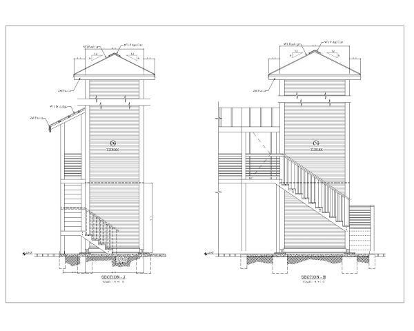 Sectional Details (LIFT TOWER) for Structure 40' Shipping Container 