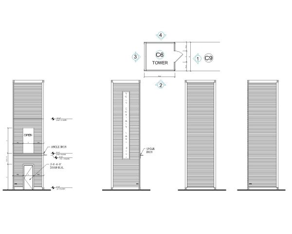 40' Shipping Container Lift Tower Drawings