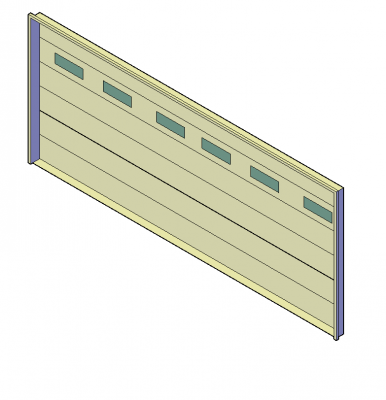 Double garage door 3D DWG block 