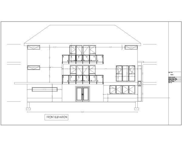 Free AutoCAD 2D Editable Drawings for 4 BHK House Design Front Elevation - A
