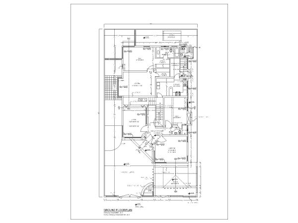 Free AutoCAD 2D Editable Drawings for 4BHK House Design with Car Porch Ground Floor Plan_ 1
