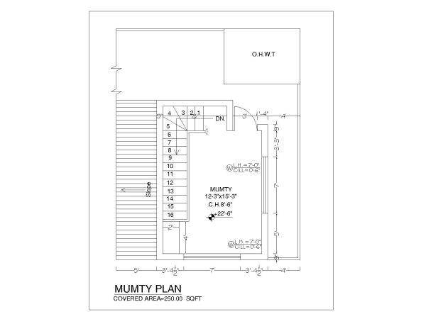 Free AutoCAD 2D Editable Drawings for 4BHK House Design with Car Porch Mumty Plan_ 3