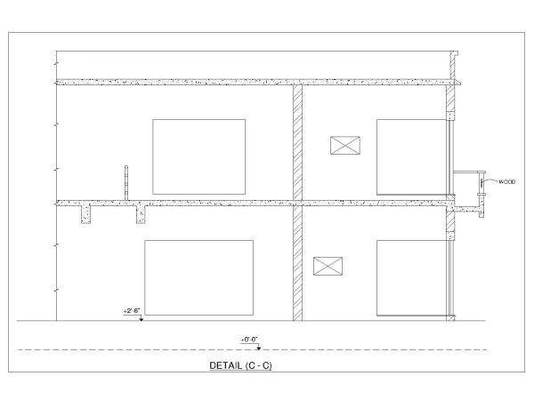 Free AutoCAD 2D Editable Drawings for 4BHK House Design with Car Porch Section_2