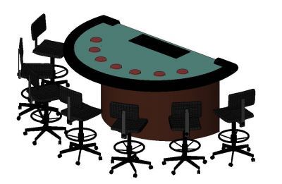 BlackJack Table Revit Family