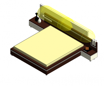 Lit avec table de chevet intégrée Revit modèle