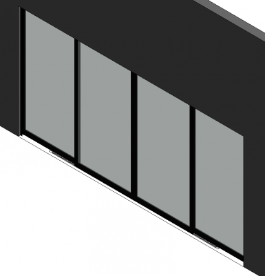 4 раздвижная дверь с панелью Revit