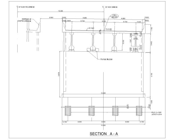 Free AutoCAD 3D Drawings for ABUTMENT OF SINGLE SPAN BRIDGE  SECTION