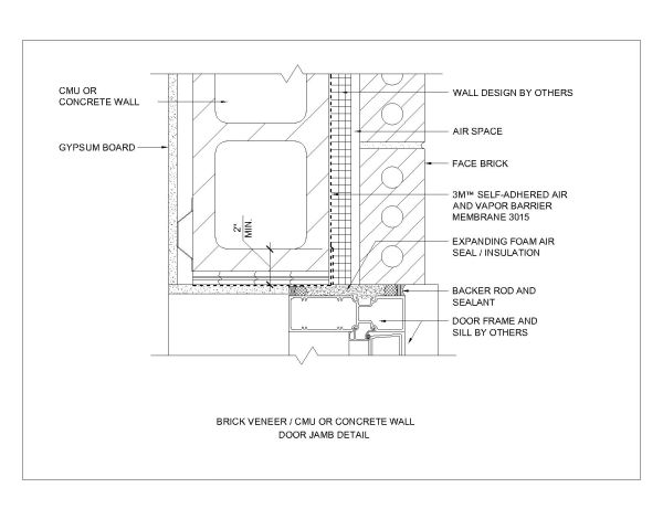 Free AutoCAD 2D Drawing for Concrete Wall Door Jamb Details