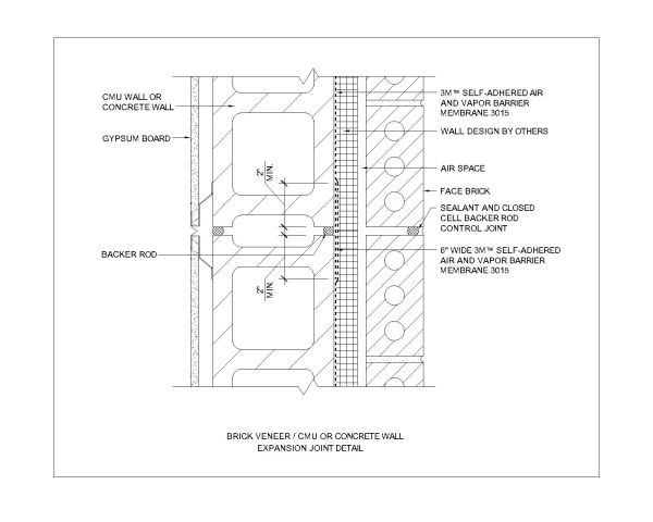Free AutoCAD 2D Drawing for Brick Veneer Or Concrete Wall Expansion Joint Details