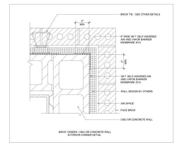 Free AutoCAD 2D Drawing for Brick Veneer Or Concrete Wall  Corner Details