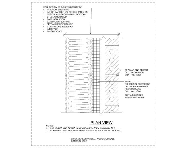 Free AutoCAD DWG for Steel Or Wood Stud Wall Control Joint-2