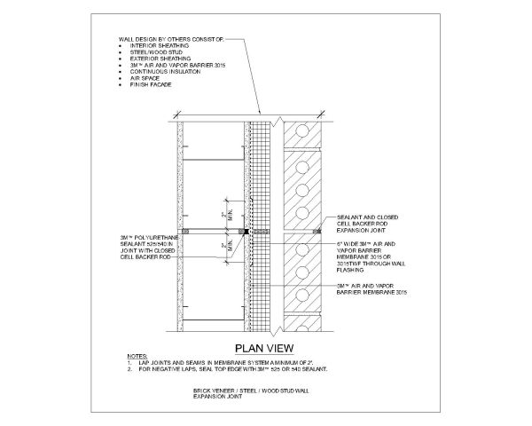 Free AutoCAD DWG for Steel Or Wood Stud Wall Expansion Joint-1