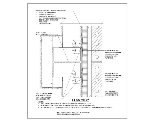 Free AutoCAD 2D Drawing for Wood Stud Wall Steel Column Connection-11
