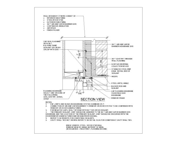 Free AutoCAD 2D Drawings of Wood Stud Wall Alum Door Head With Angle Front-2
