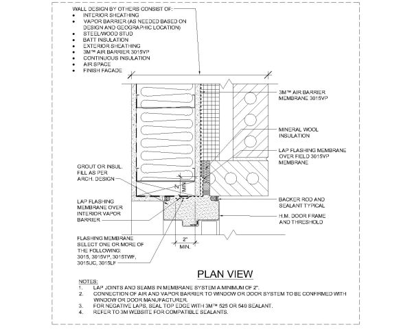 Free AutoCAD 2D Editable Drawings for Brick Veneer Wall Jamb Plan View-1