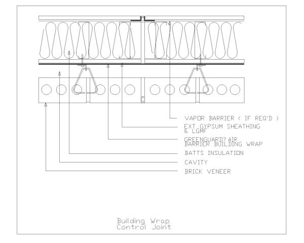 Free AutoCAD 2D Editable Drawings for Building Wrap Control Joint- 2