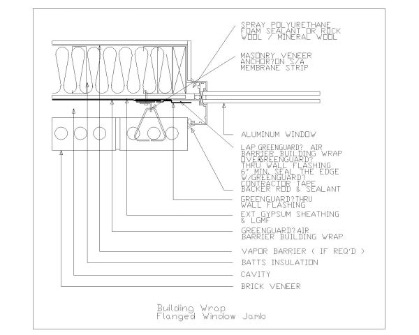 Free AutoCAD 2D Editable Drawings for Building Wrap Flanged Window Jamb- 3