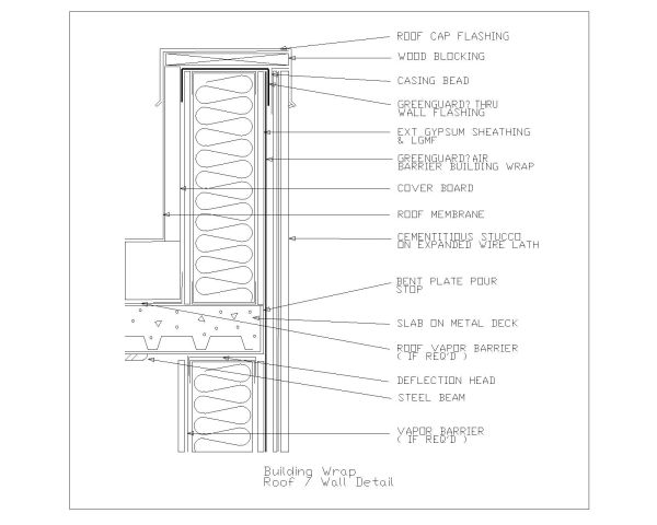 Free AutoCAD 2D Editable Drawings for Building Wrap Roof Or Wall Detail - 5