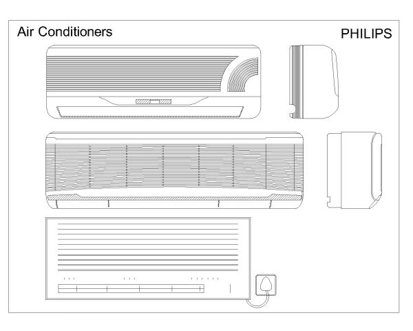 Free AutoCAD 2D Editable Drawings for Air Conditioners - ASAAS 001