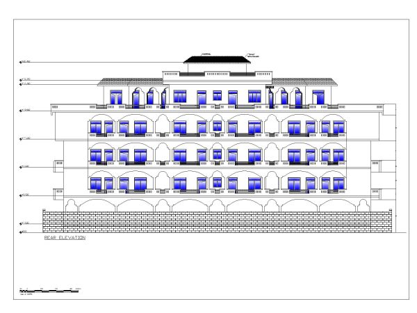 Free AutoCAD 2D editable Drawing for Multi Story 2D Elevation_ 10