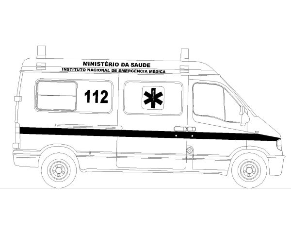 Ambulance Side View-2 Architectural Drawing. CAD block in DWG format free download.