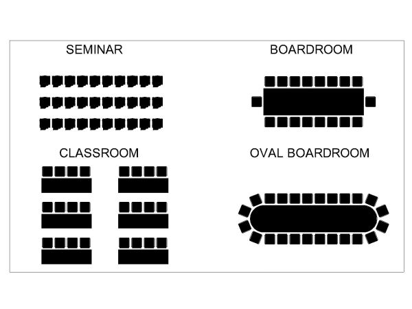 Free AutoCAD 2D Editable Drawings of Meeting Room Tables Setup_1