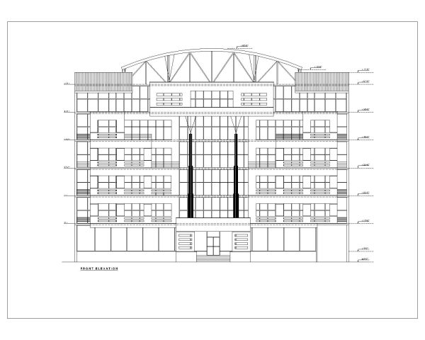 Free AutoCAD 2D editable Drawing of Apartments & Commercial Flats Elevation_A