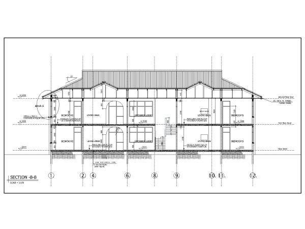 Free AutoCAD 2D editable floor plan Drawing of Small Families apartment set - 11