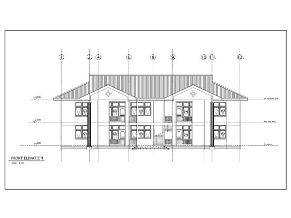 Free AutoCAD 2D editable long section Drawing of Apartments for Small Families set - 3