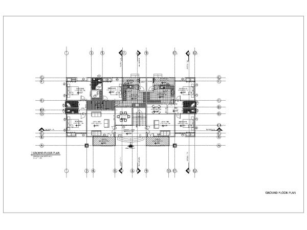 Free AutoCAD 2D editable floor plan Drawing of Small Families apartment set - 7