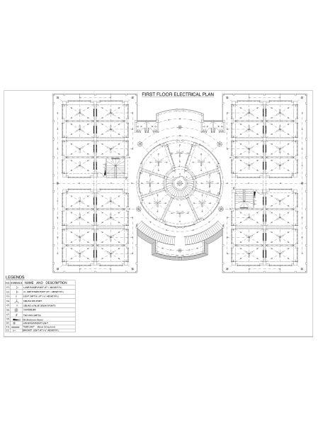 Free AutoCAD 2D editable Drawing of APPARTMENT BUILDING 2_FIRST FLOOR ELECTRICAL PLAN
