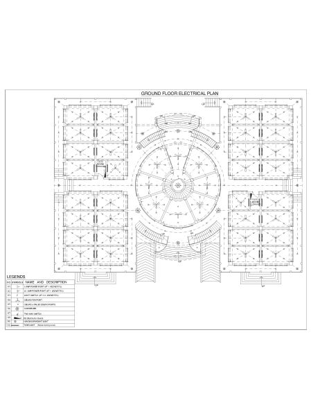 Free AutoCAD 2D editable Drawing of APPARTMENT BUILDING 2_GROUND FLOOR ELECTRICAL PLAN