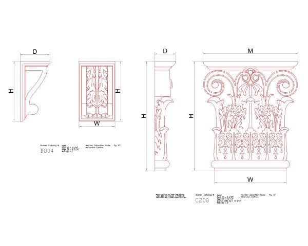 Free AutoCAD 2D Editable Drawings for Stone Parapet Design - 1