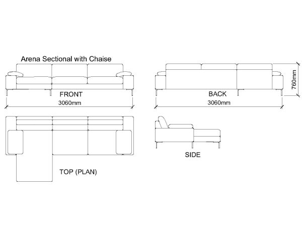 Free AutoCAD 2D Editable Drawings for Arena Sectional Chase_1