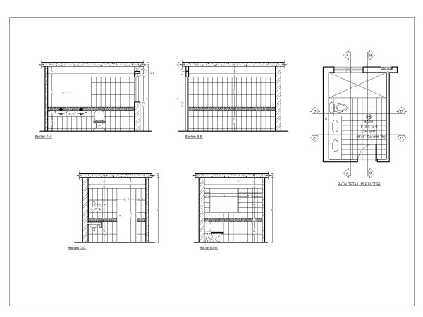 Free AutoCAD 2D Editable Drawings for Asian Style Bathroom Details OP_ 7