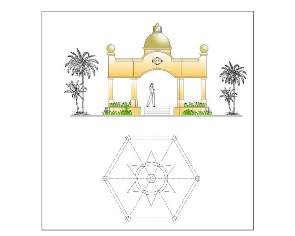 Free AutoCAD 2D Editable Drawings for Canopies Design for Parks & Open Area_ 8
