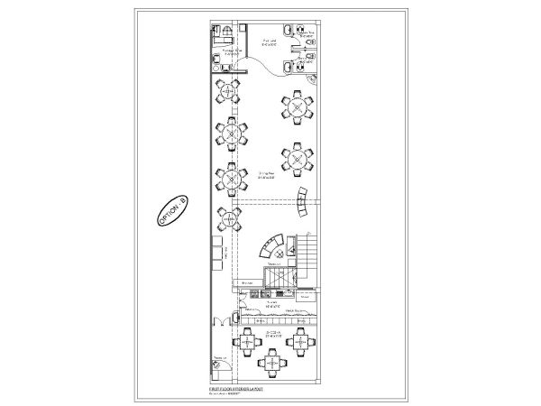 Free AutoCAD (DWG) Pizza Club Frist Floor Layout Plan OP_2