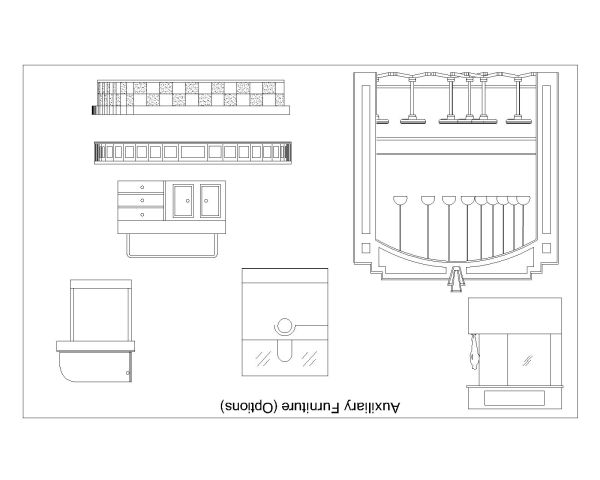 Free AutoCAD 2D Editable Drawings for Auxiliary Furniture Options 004