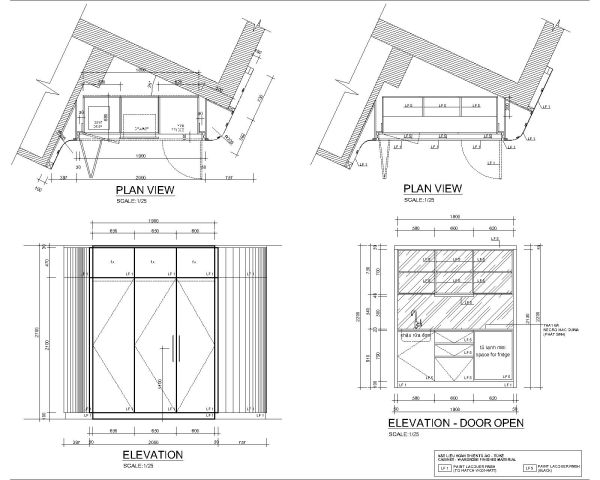 Free AutoCAD 2D Editable Drawings for Bar Counter Detail