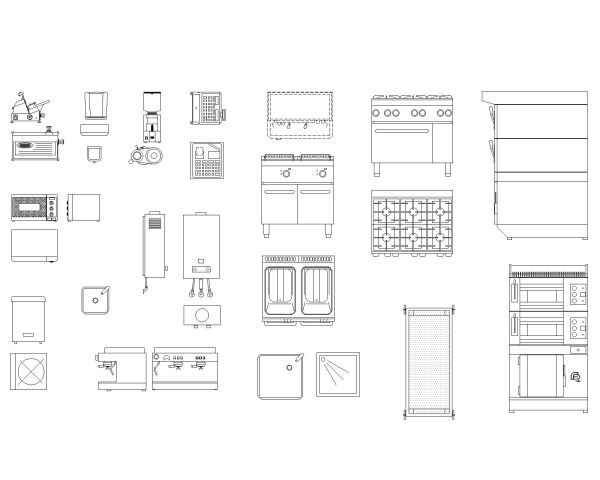 Bar supplies and Bar Equipment-Model-1 Architectural Drawing. CAD block in DWG format free download.