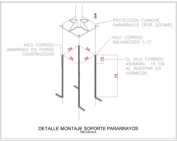 Free AutoCAD 2D Editable Drawings for Basket for lighting poles or typical lightning rods-Model