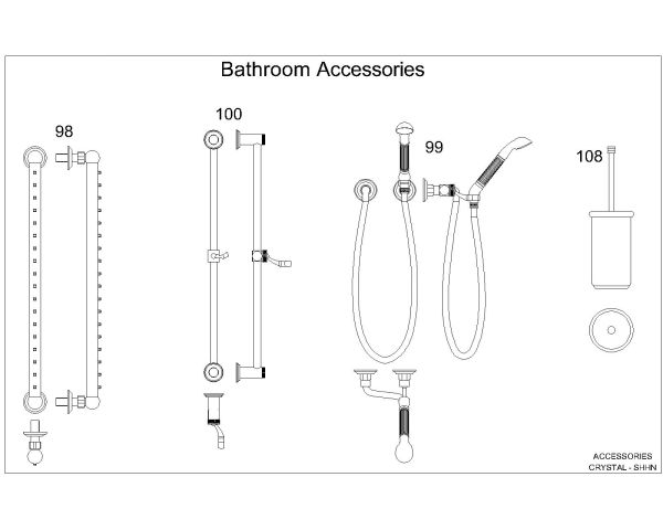 Free AutoCAD 2D - drawings Bathroom Accessories 005