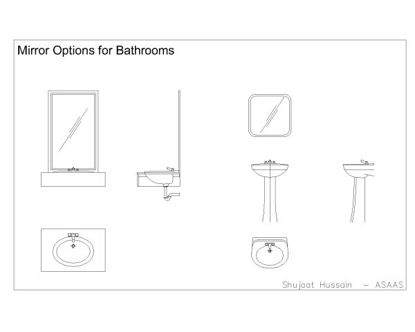 Free “AutoCAD drawings for Bathroom Mirrors 02”