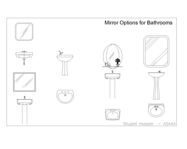 Free “AutoCAD drawings for Bathroom Mirrors 05”