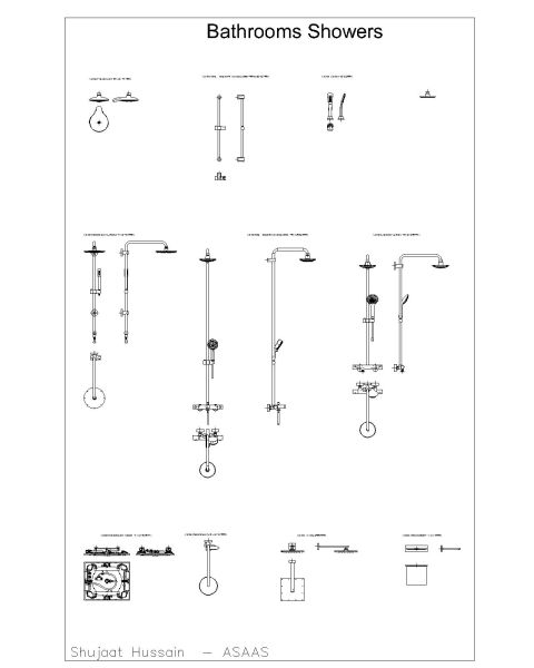 Free AutoCAD file for Bathroom Showers with modren style-1