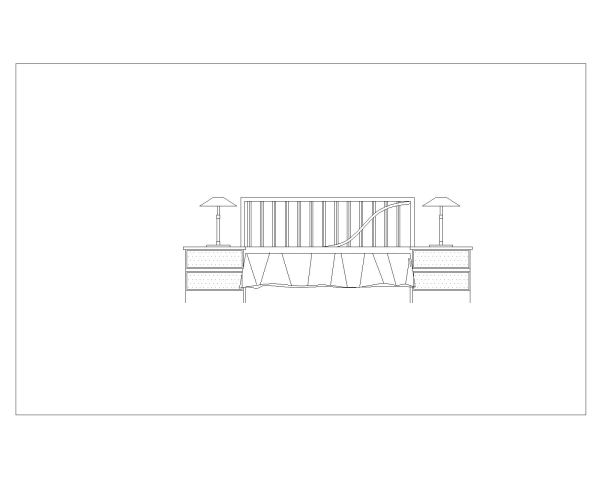 Free AutoCAD 2D Editable Drawings for Bed Set with Side Lamps for Rooms_ 12