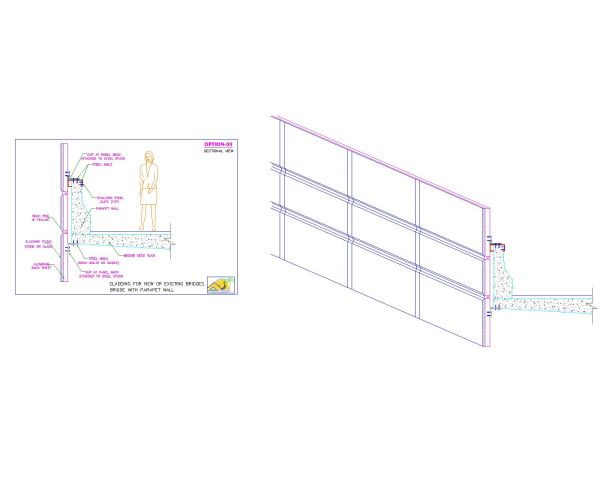 Free AutoCAD 2D Editable Drawings for Brdige Cladding Design with Details - 3