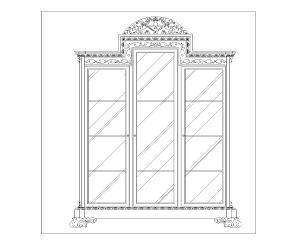 Free AutoCAD 2D Editable Drawings for Bookcases & Dressers_1